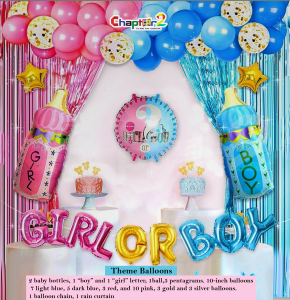 Gender Reveal Balloon Decoration Set – Girl or Boy Theme (Pink & Blue)