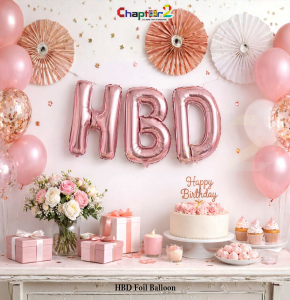 Rose Gold HBD Foil Balloon Set – Birthday Party Decoration