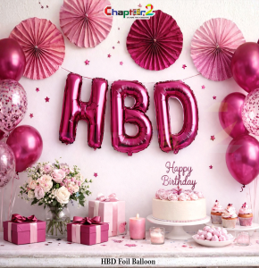 Pink HBD Foil Balloon Set – Birthday Party Decoration