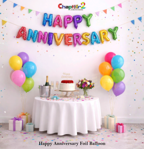 Happy Anniversary Multicolor Foil Balloon Set – Party & Event Decoration
