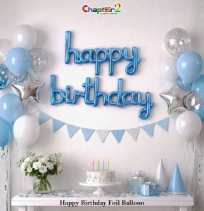Happy Birthday Blue Foil Balloon Set – Birthday Party Decoration