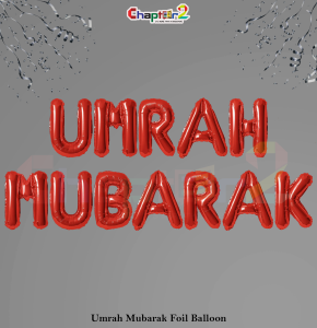 Umrah Mubarak Red Foil Balloon Set – Islamic Welcome Decoration