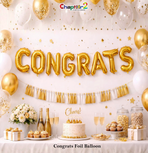 Congrats Gold Foil Balloon Banner – Congratulations Letter Balloons for Celebration Decoration