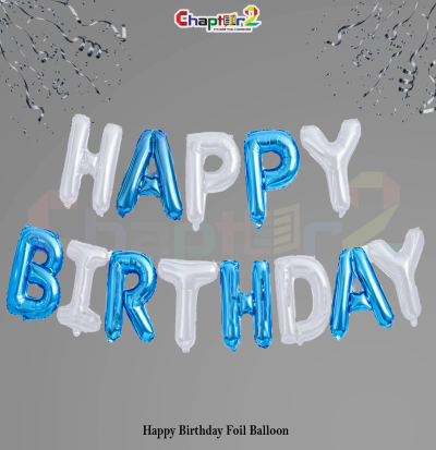 Happy Birthday Blue & Silver Foil Balloon Set – Birthday Party Decoration 2 5400934
