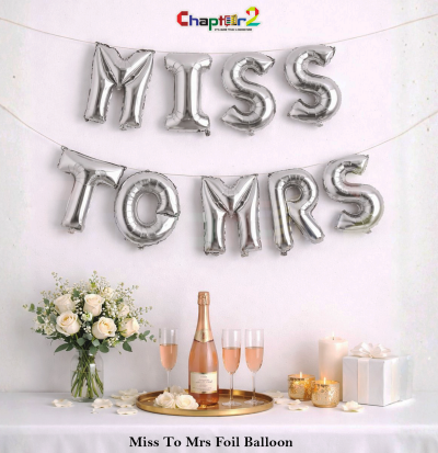 Miss To Mrs Silver Foil Balloon Set – Bridal Shower & Engagement Décor