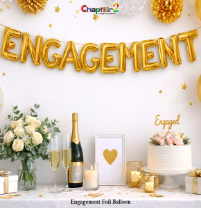 Engagement Gold Foil Balloon Set – Premium Ring Ceremony Decoration