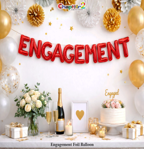 Engagement Red Foil Balloon Set – Engagement & Ring Ceremony Decoration