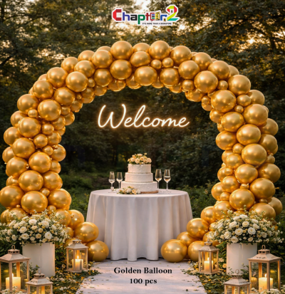 Golden Balloon Decoration Set (100 Pcs)