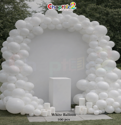 White Balloon Decoration Set (100 Pcs)