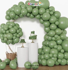 Grey Green Latex Balloons (100 Pcs) – Premium Party & Event Decoration (12 Inch)