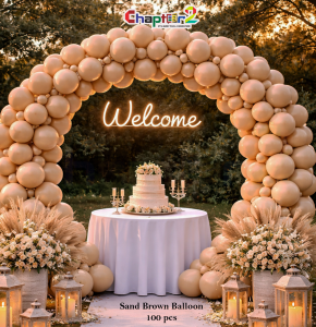 Sand White Balloon Pack – 100 Pieces Elegant Party Decoration Balloons (12 Inch)