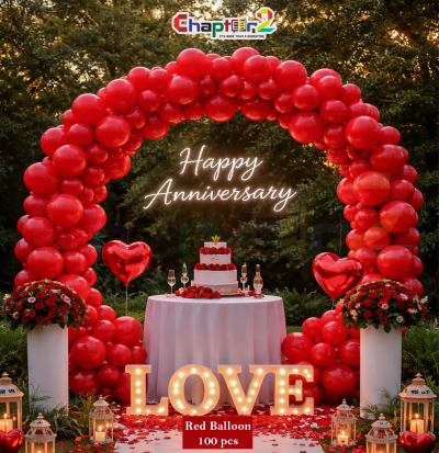 Macaron Red Latex Balloons (100 Pcs)