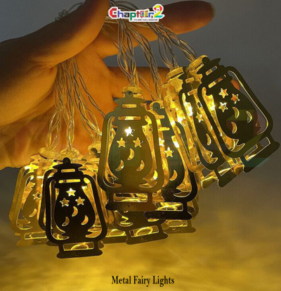 Ramadan Metal Lantern Fairy Lights – Warm White Islamic Decorative String Lights