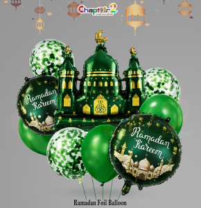Ramadan Kareem Green Mosque Foil Balloon Set – Islamic Ramadan Party Decoration