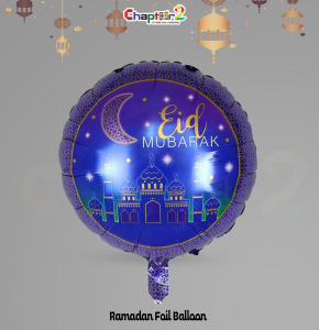 Purple Eid Mubarak Foil Balloon – Moon & Mosque Islamic Eid Decoration