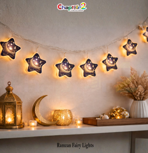 Ramzan Star Fairy Lights – Moon & Star LED String Lights for Ramadan Décor