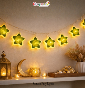 Green Ramzan Star Fairy Lights – Crescent & Star LED String Lights for Ramadan Décor