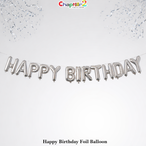 Happy Birthday Silver Foil Balloon Banner – Elegant Party Decoration