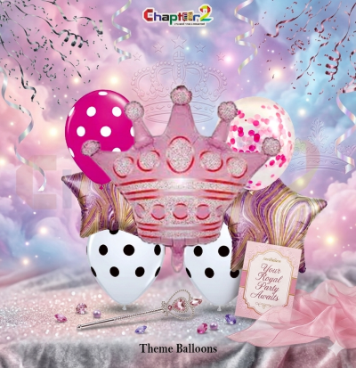 Princess Crown Theme Balloon Set – Pink Party Decoration Balloons