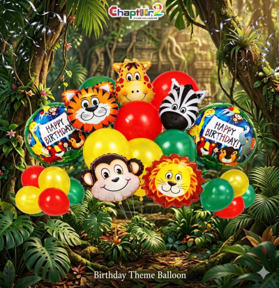 Jungle Animal Birthday Theme Balloon Set – Kids Party Decoration