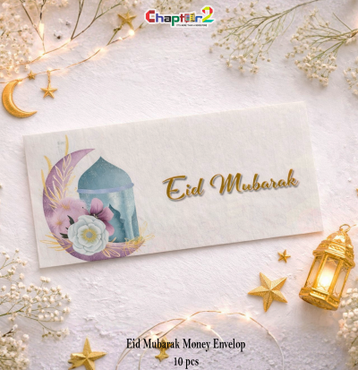 Eid Mubarak Floral Crescent Money Envelopes – Premium Eidi Cash Envelope Set (6 Inch) – 10 Pcs | Moon & Mosque Design