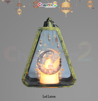 Islamic LED Lantern – Crescent Moon & Hanging Lantern Design Decorative Light (5 Inch)