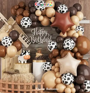 Farmhouse Cow Theme Balloon Decoration Set for Kids Birthday Party