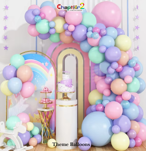 Pastel Rainbow Balloon Arch Decoration Set for Kids Birthday Party