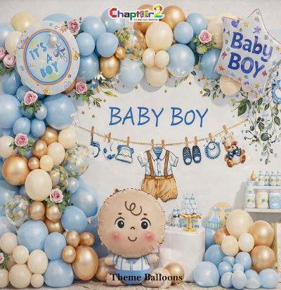 Baby Boy Theme Balloon Decoration Set – It’s a Boy Welcome & Birthday Party Decor