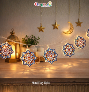 Metal Fairy Lights – Islamic Geometric Star Design (Warm LED)