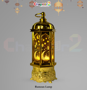 Ramzan Lamp – Premium Gold LED Decorative Lantern (16 Inches)