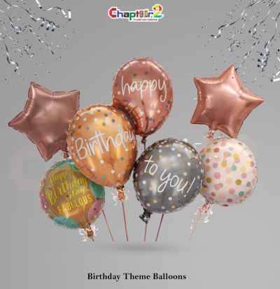 Rose Gold Birthday Theme Foil Balloons Set – Happy Birthday Party Decorations