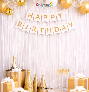 White Foil Curtain Backdrop – Elegant Party & Birthday Decoration