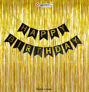 Gold Foil Curtain Backdrop – Luxury Party & Birthday Decoration