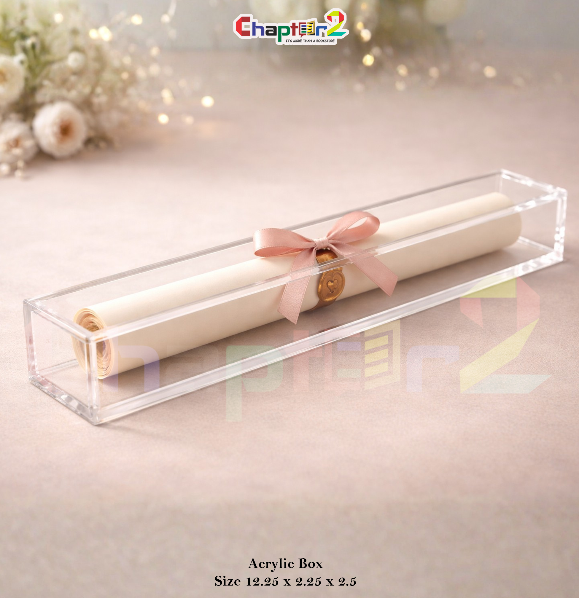 12.25 x 2.25 x 2.5a Acrylic Scroll Box