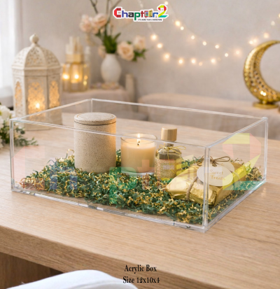 Transparent Acrylic Gift Box 12×10×4 Inch – 3mm Clear Acrylic Hamper Display Box
