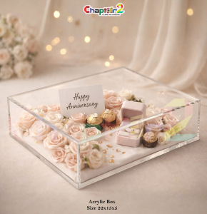 Luxury Transparent Acrylic Gift Box 22x15x5 Inches – Premium Hamper Box for Anniversary, Wedding Gifts & Luxury Gift Packaging in Pakistan