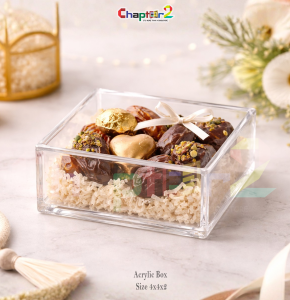 Mini Transparent Acrylic Gift Box 4x4x2 Inches – Small Candy Box, Dates Box, Wedding Favor Box & Premium Gift Packaging