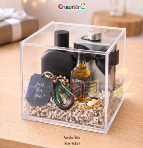 Transparent Acrylic Gift Box 4×4×4 Inch – 3mm Clear Acrylic Display Hamper Box