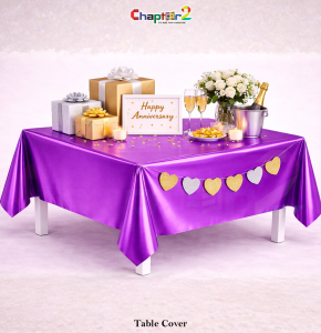 Purple Metallic Table Cover 54x72 inches – Glossy Party Table Sheet for Birthday & Event Decoration