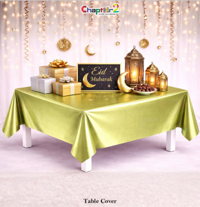 Olive Green Metallic Table Cover 54x72 inches – Glossy Party Table Sheet for Event Decoration