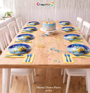 Minion Theme Disposable Paper Plates 7x7 Inches – Birthday Party Plates Set (Pack of 10)