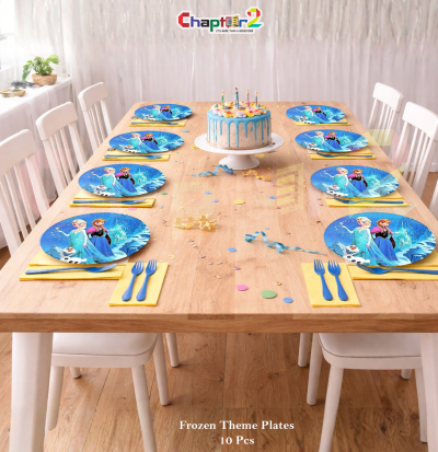 Frozen Theme Disposable Paper Plates 7x7 Inches – Birthday Party Plates Set (Pack of 10)