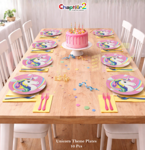Unicorn Theme Disposable Paper Plates 7x7 Inches – Birthday Party Plates Set (Pack of 10)
