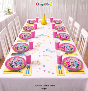 My Little Pony Unicorn Theme Disposable Paper Plates 7x7 Inches – Birthday Party Plates Set (Pack of 10)