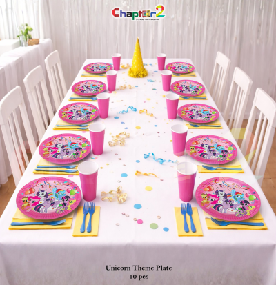 My Little Pony Unicorn Theme Disposable Paper Plates 7x7 Inches – Birthday Party Plates Set (Pack of 10)