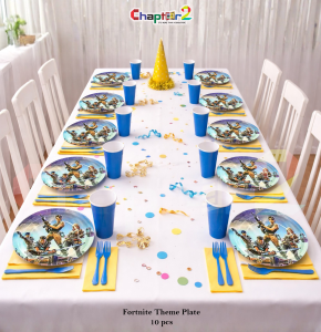 Fortnite Theme Disposable Paper Plates 7x7 Inches – Gaming Birthday Party Plates Set (Pack of 10)