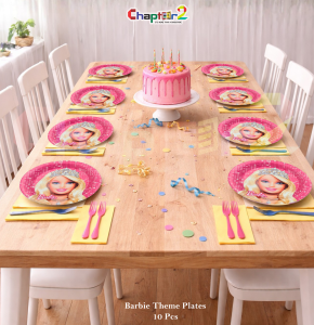 Barbie Theme Disposable Paper Plates 7x7 Inches – Princess Birthday Party Plates for Girls (Pack of 10)