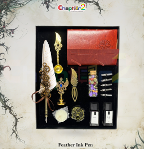 Harry Potter Feather Quill Ink Pen Gift Set with Notebook – Vintage Calligraphy Writing Kit (9 Pieces Set)