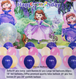 Princess Sofia Birthday Decoration Set – Sofia the First Theme Balloon Party Kit for Girls